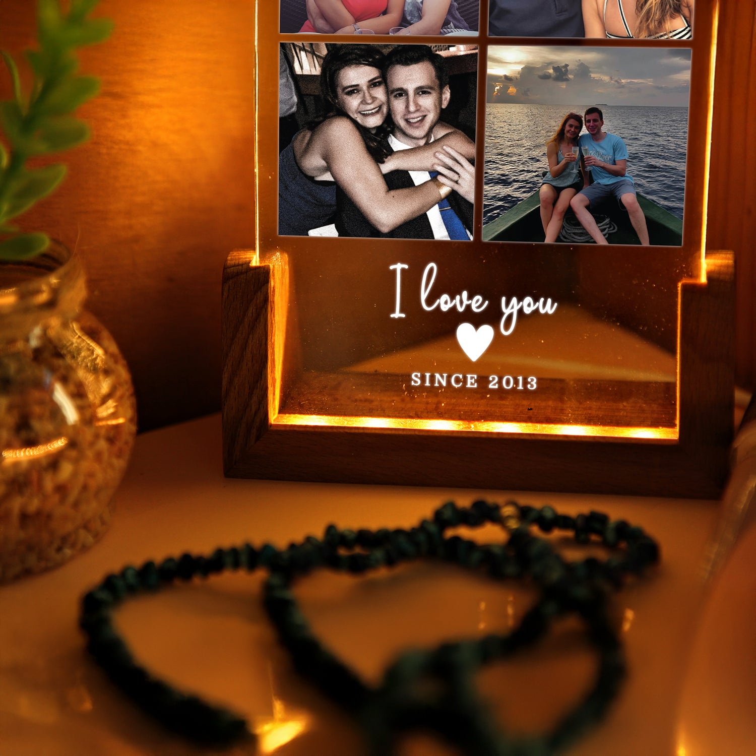 KİŞİYE ÖZEL KOLAJ FOTOĞRAFLI LED GECE LAMBASI