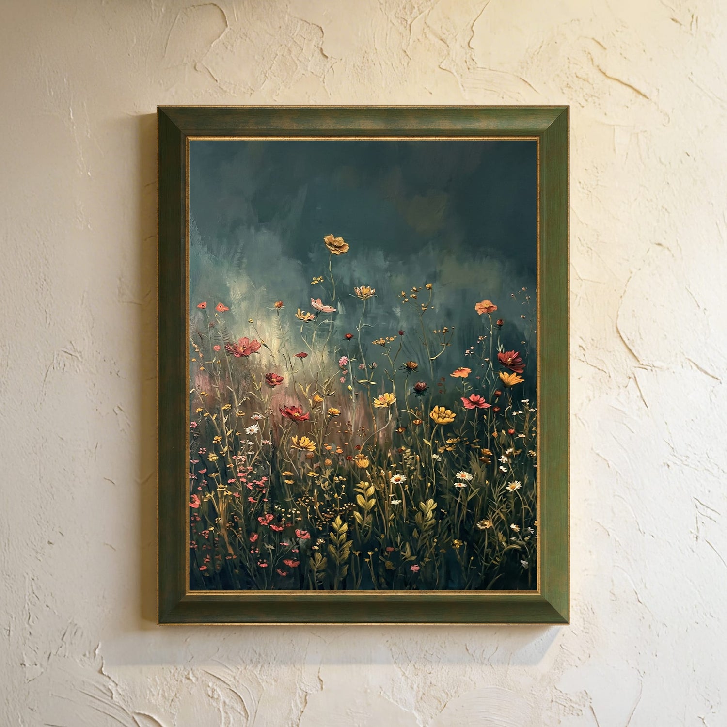 "Deep Green" Floral Tablo