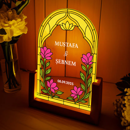 KİŞİYE ÖZEL VİTRAY DESENLİ GECE LAMBASI