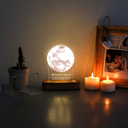 KİŞİYE ÖZEL AY EVRESİ LED GECE LAMBASI