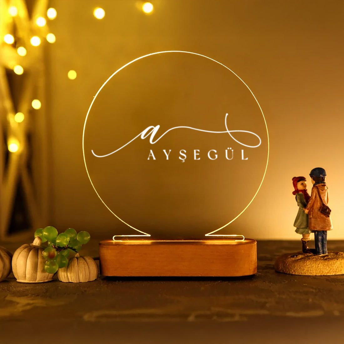 KİŞİYE ÖZEL İSİM YAZILI LED AKRİLİK GECE LAMBASI