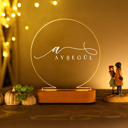 KİŞİYE ÖZEL İSİM YAZILI LED AKRİLİK GECE LAMBASI