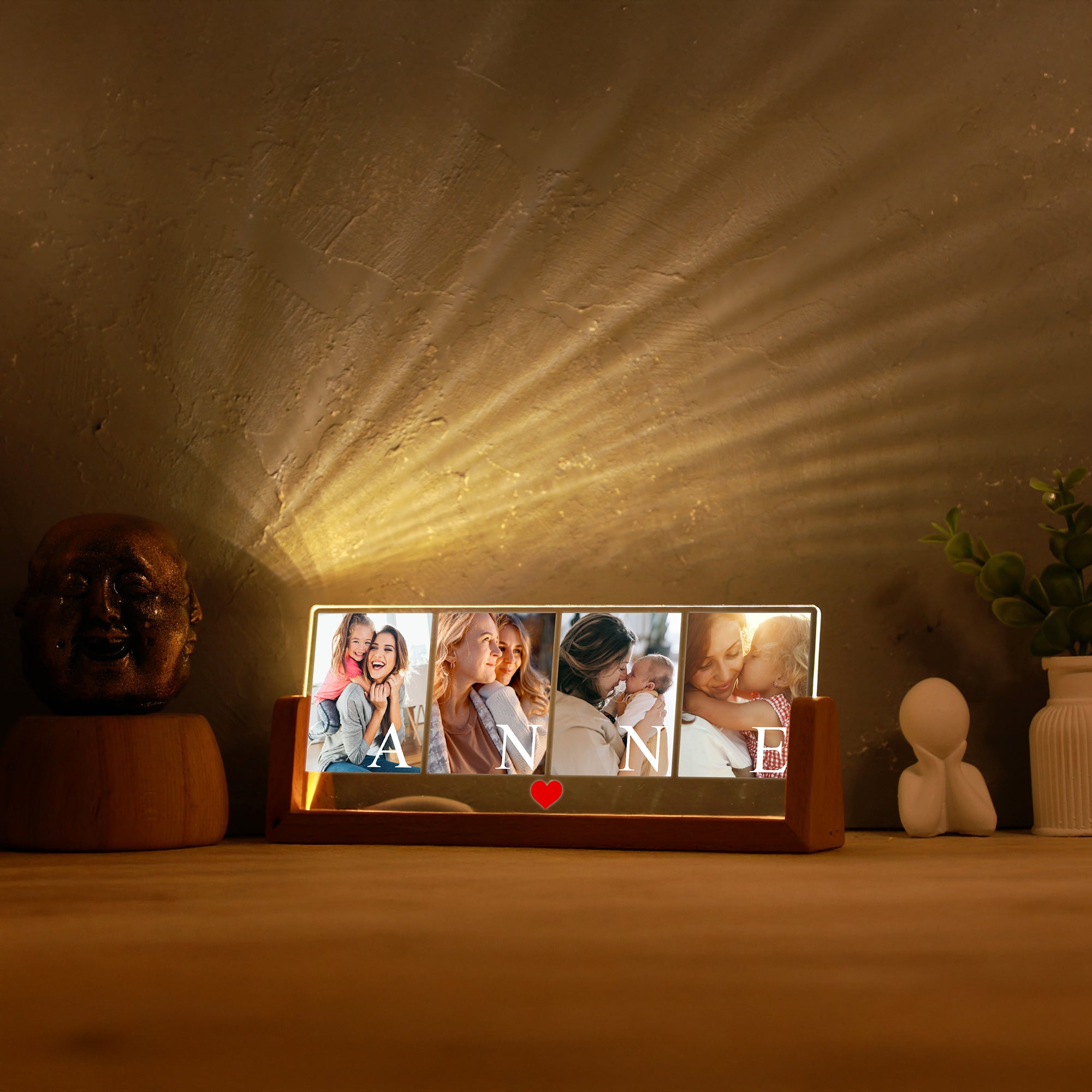 KİŞİYE ÖZEL LED IŞIKLI ANNE ANNE YAZILI FOTOĞRAFLI GECE LAMBASI