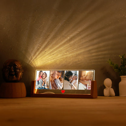 KİŞİYE ÖZEL LED IŞIKLI ANNE ANNE YAZILI FOTOĞRAFLI GECE LAMBASI