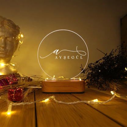 KİŞİYE ÖZEL İSİM YAZILI LED AKRİLİK GECE LAMBASI