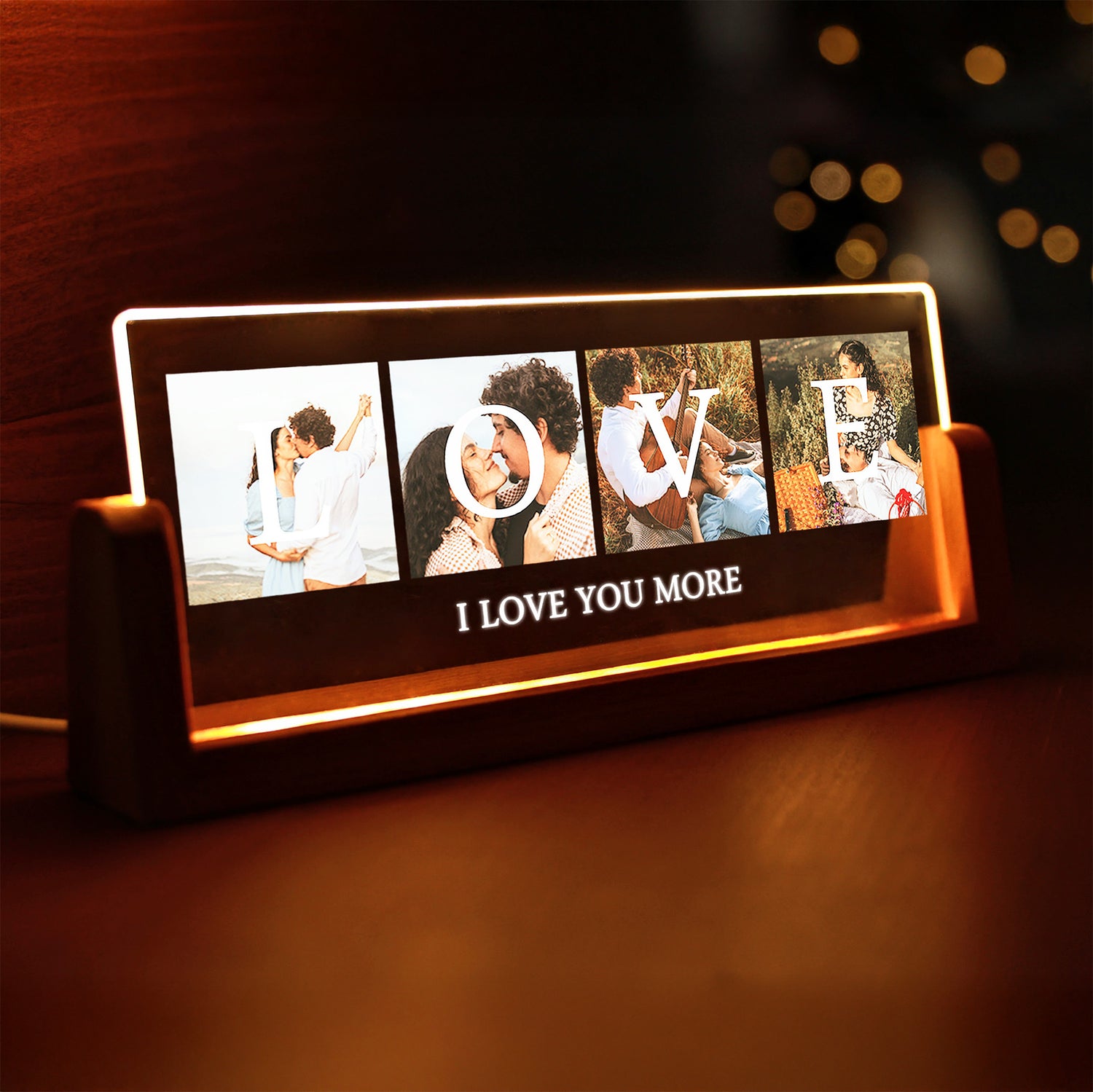 KİŞİYE ÖZEL LOVE TEMALI FOTOĞRAFLI LED GECE LAMBASI