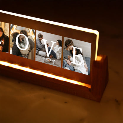 KİŞİYE ÖZEL LOVE YAZILI FOTOĞRAFLI YATAY LED GECE LAMBASI