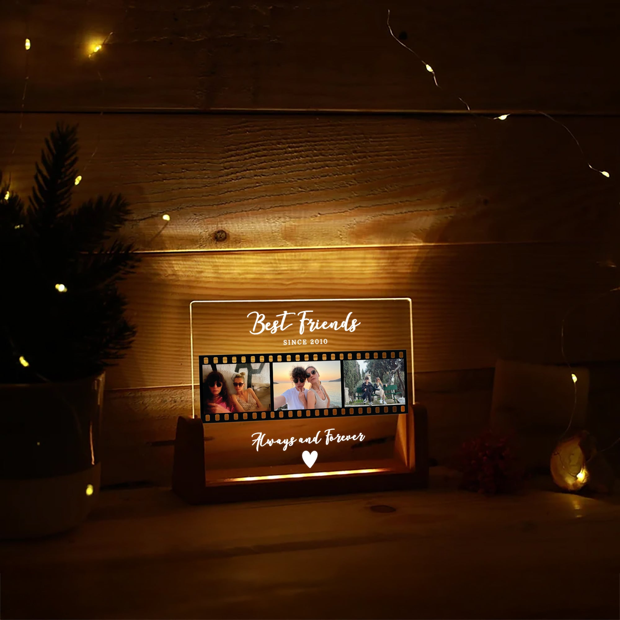 KİŞİYE ÖZEL &quot;BEST FRIENDS&quot; LED AKRİLİK LAMBA