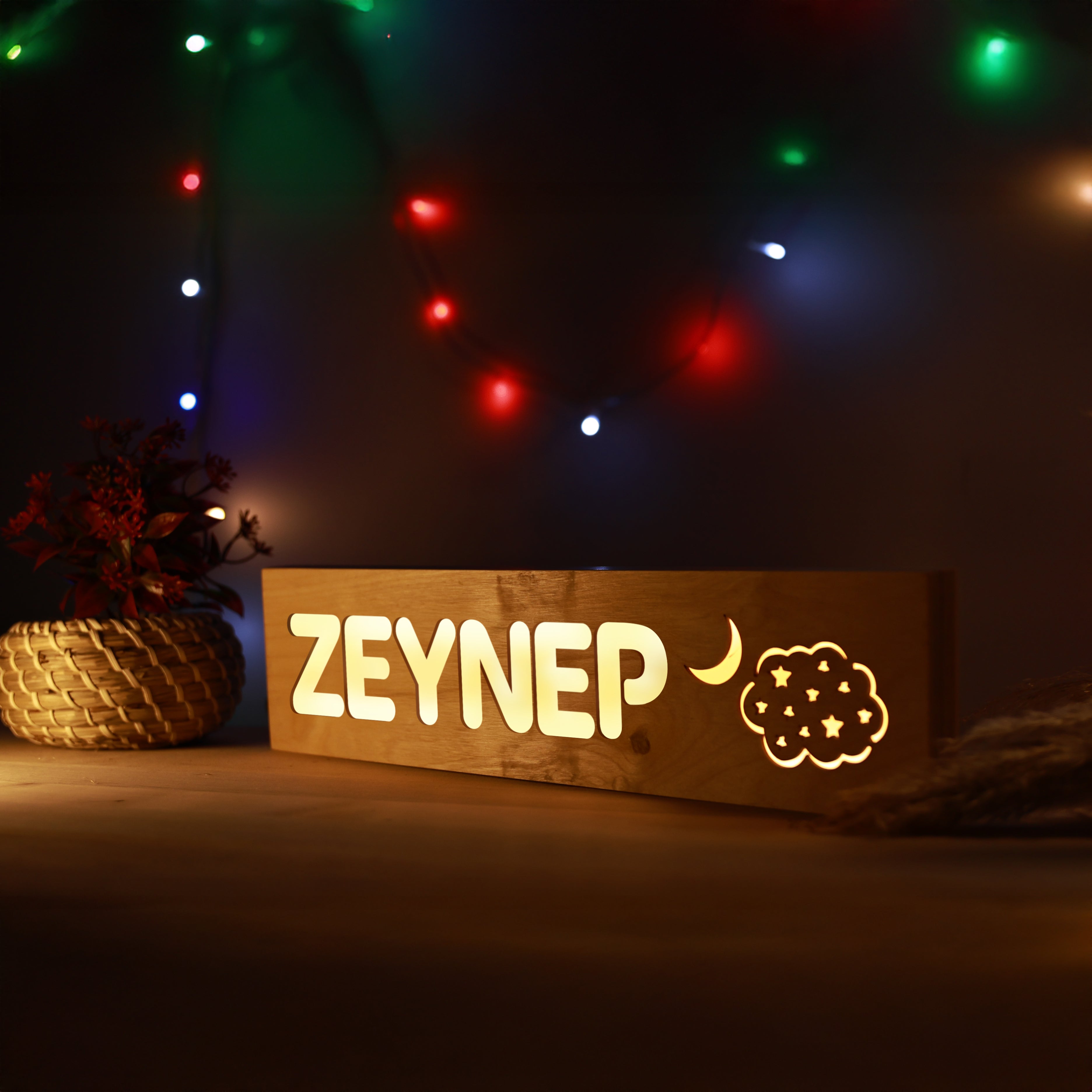 İSME ÖZEL HUŞ AĞACI LED GECE LAMBASI