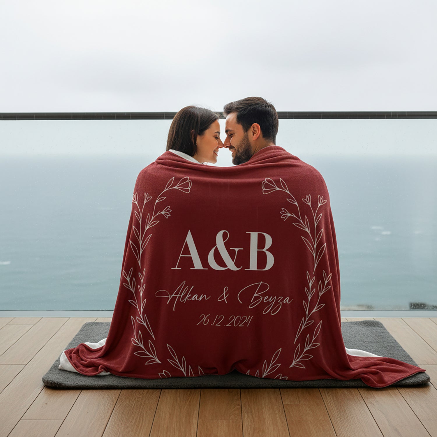 İsim ve Tarihli Çift Battaniyesi