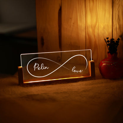 KİŞİYE ÖZEL İSİMLİ SONSUZLUK TEMALI LED GECE LAMBASI