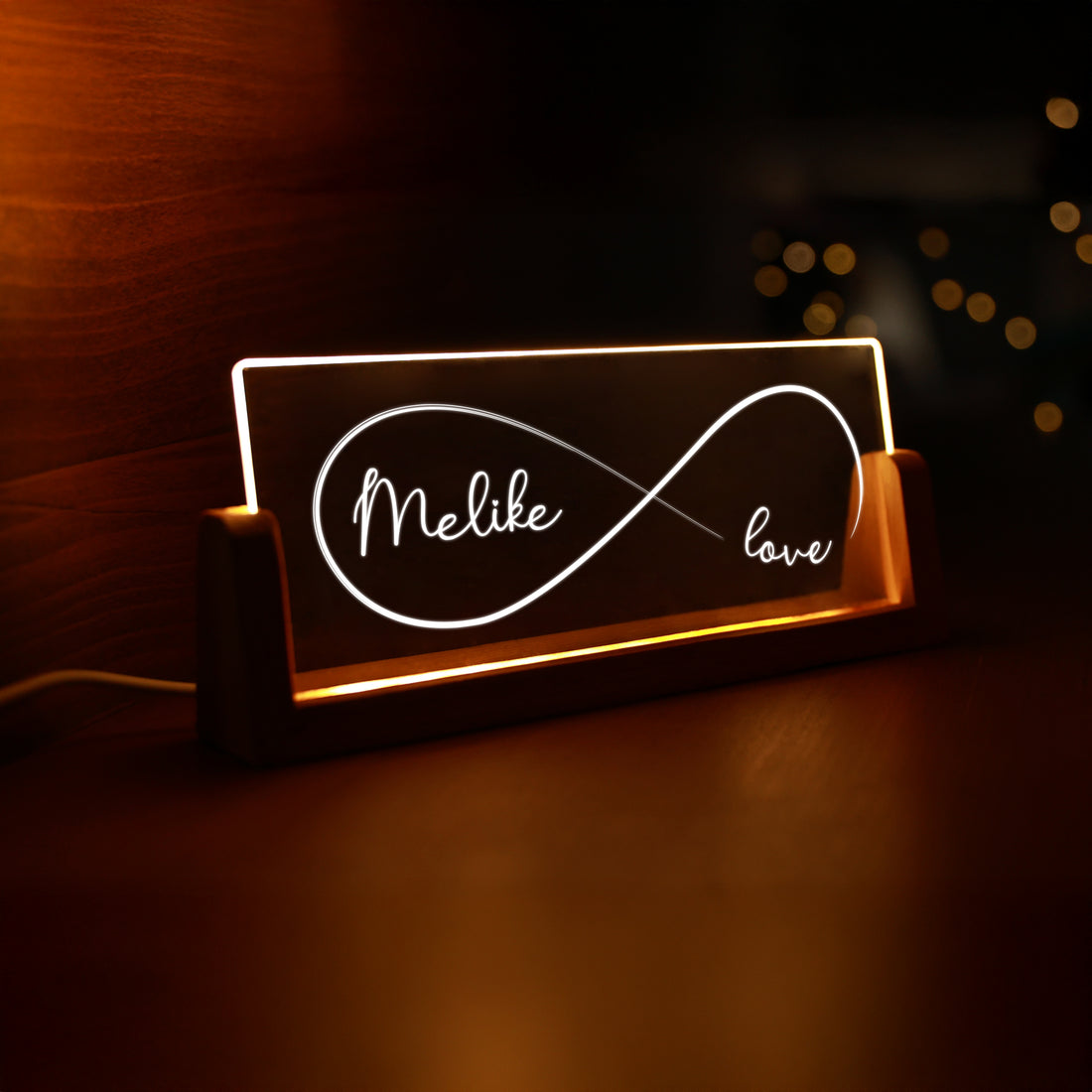 KİŞİYE ÖZEL İSİMLİ SONSUZLUK TEMALI LED GECE LAMBASI