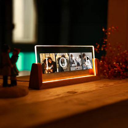 KİŞİYE ÖZEL LOVE YAZILI FOTOĞRAFLI YATAY LED GECE LAMBASI