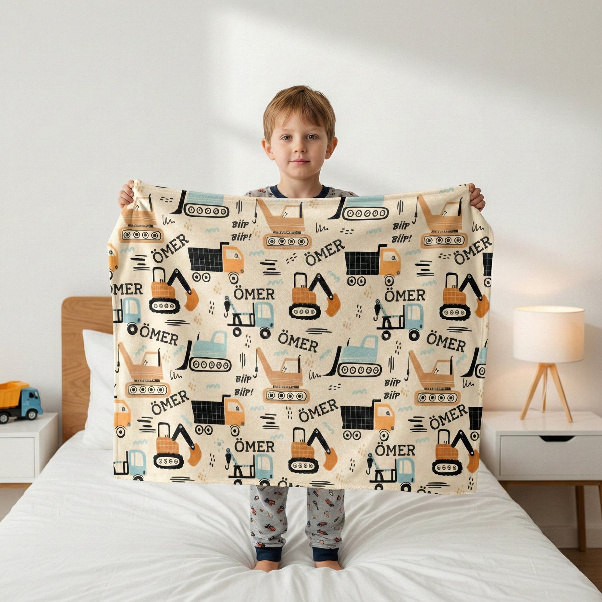 Bonibom İş Makinesi Çocuk Battaniyesi