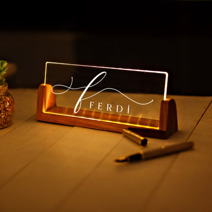 KİŞİYE ÖZEL İSİM YAZILI LED IŞIKLI MASA DEKORU GECE LAMBASI