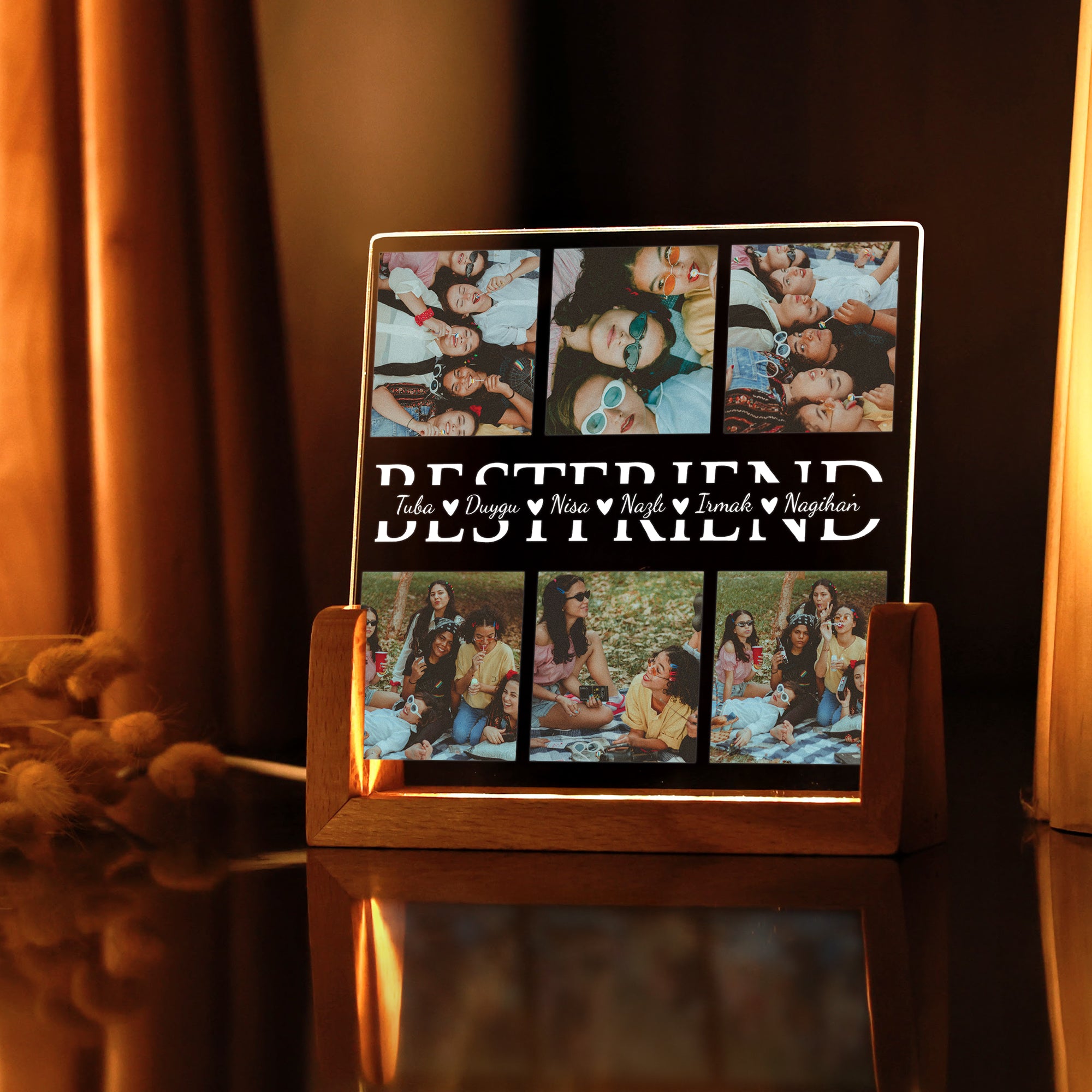 KİŞİYE ÖZEL &quot;BESTFRIEND&quot; LED IŞIKLI FOTOĞRAFLI GECE LAMBASI