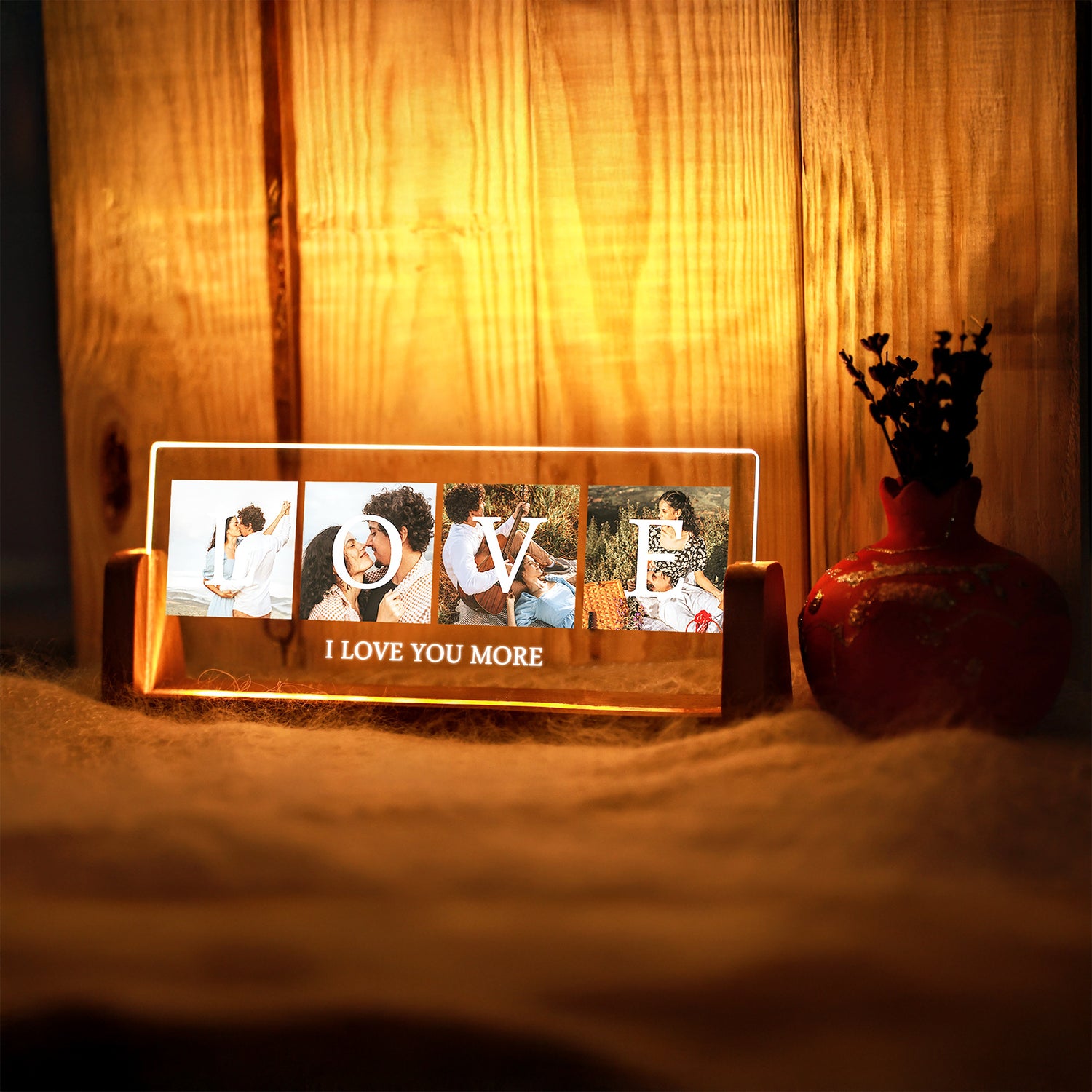 KİŞİYE ÖZEL LOVE TEMALI FOTOĞRAFLI LED GECE LAMBASI