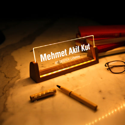 KİŞİYE ÖZEL LED IŞIKLI MASA İSİMLİĞİ