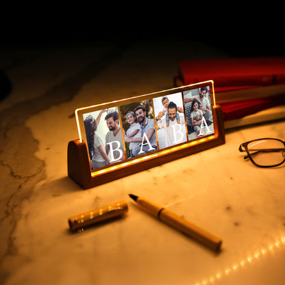 KİŞİYE ÖZEL &quot;BABA&quot; FOTOĞRAFLI LED IŞIKLI GECE LAMBASI