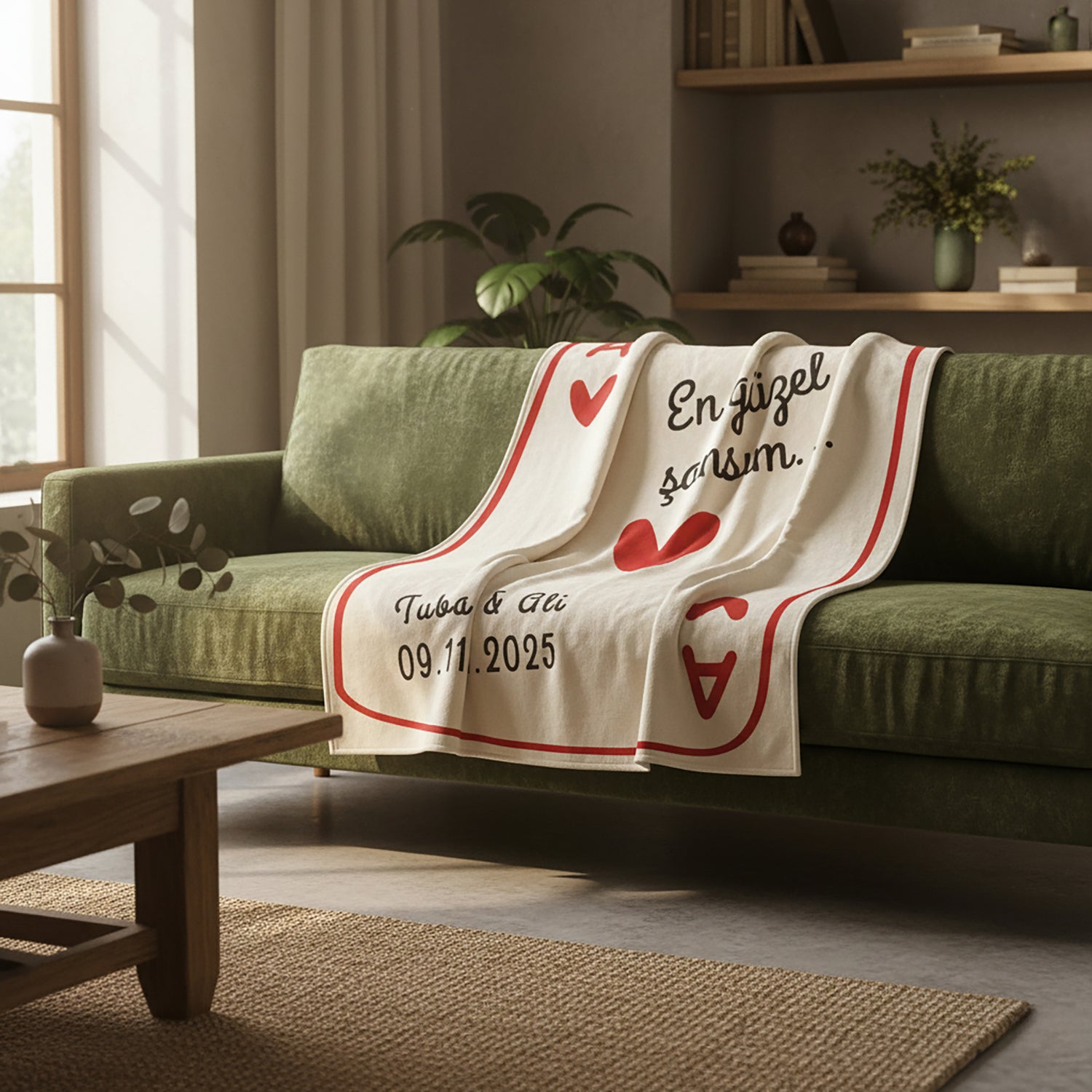 Aşk Kartı Battaniyesi