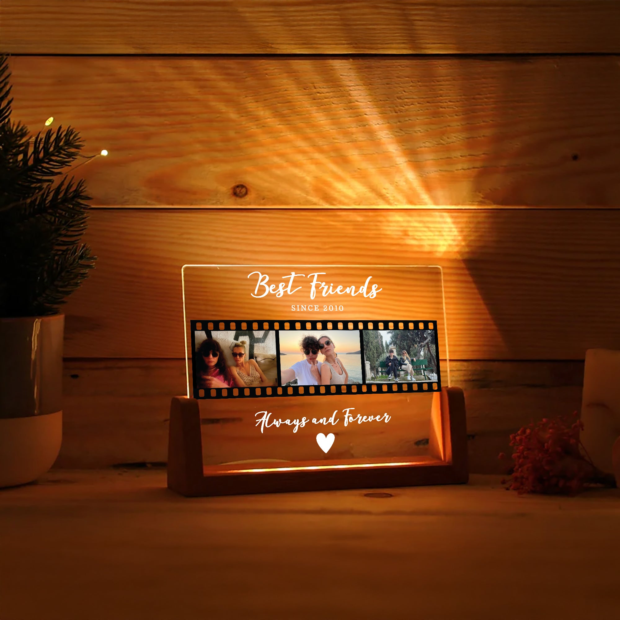 KİŞİYE ÖZEL &quot;BEST FRIENDS&quot; LED AKRİLİK LAMBA