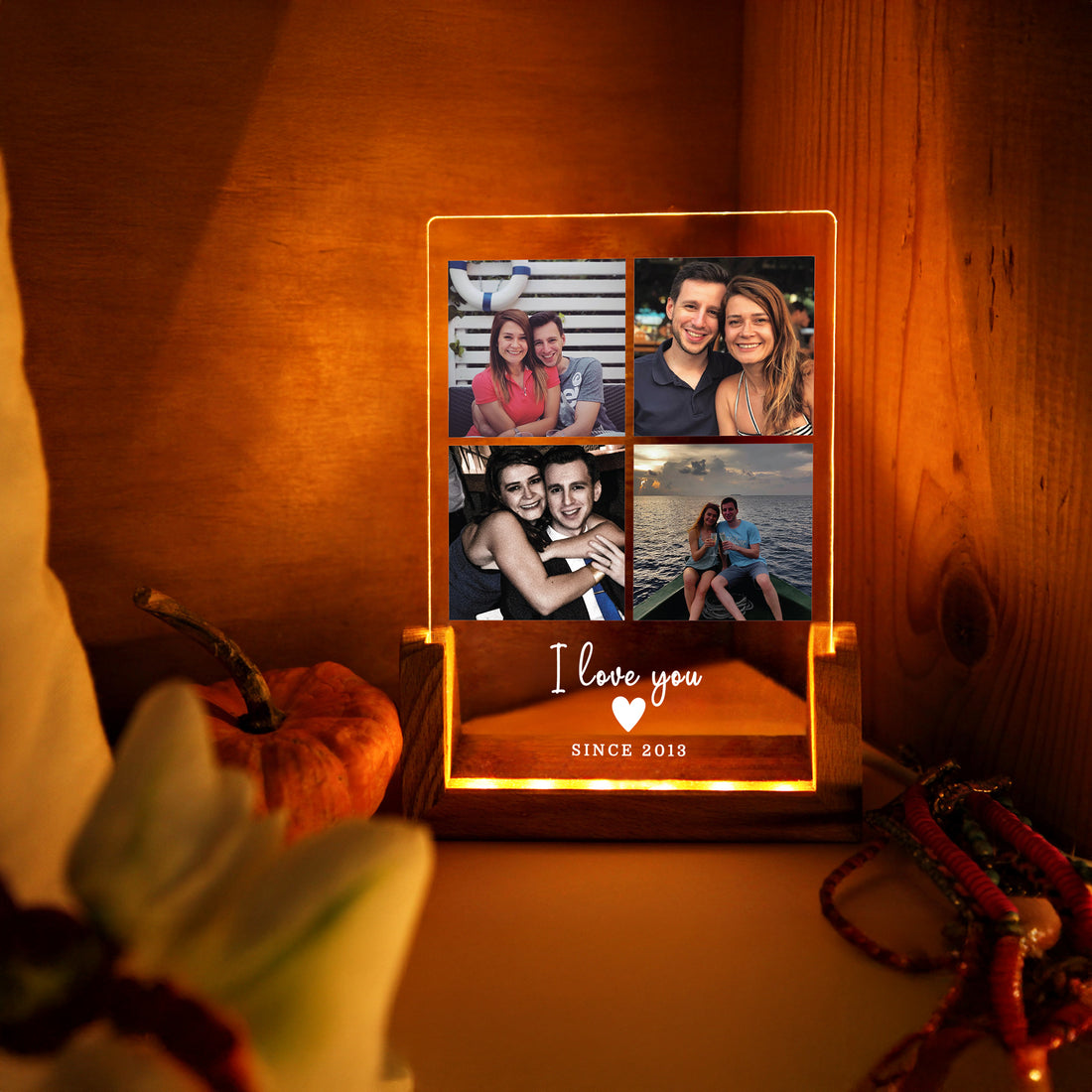 KİŞİYE ÖZEL KOLAJ FOTOĞRAFLI LED GECE LAMBASI