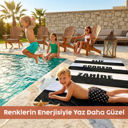 Kişiye Özel Gönül Renkleri Plaj Havlusu