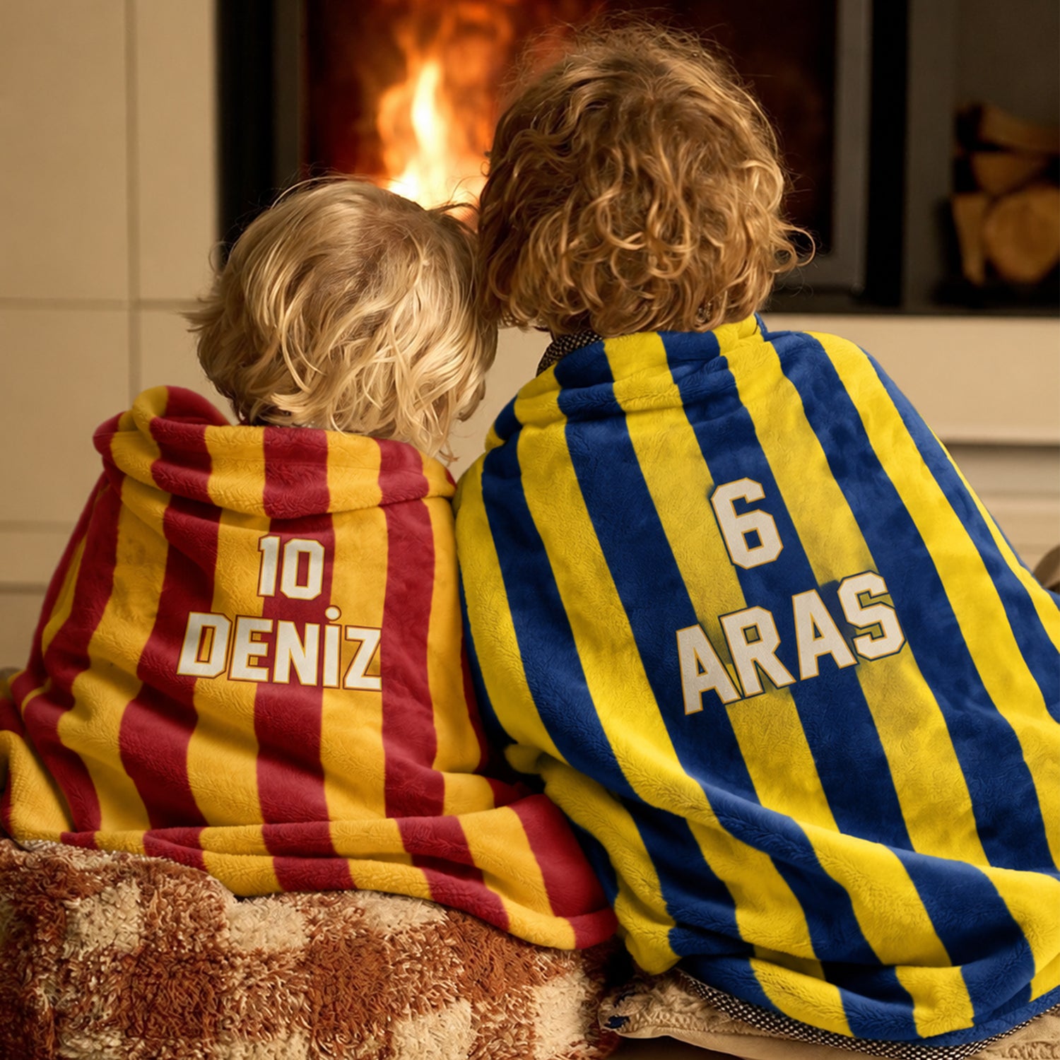 Kişiye Özel Çizgili İsim ve Numara Minky Battaniye