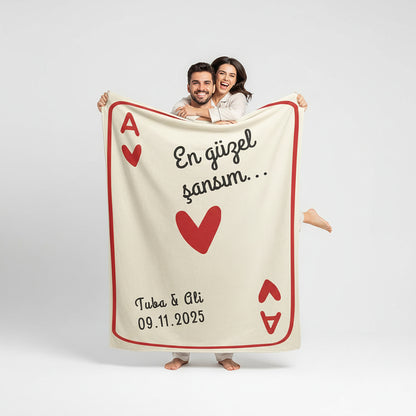 Aşk Kartı Battaniyesi
