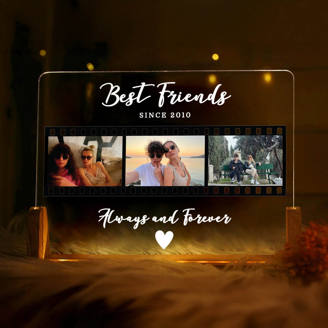 KİŞİYE ÖZEL &quot;BEST FRIENDS&quot; LED AKRİLİK LAMBA