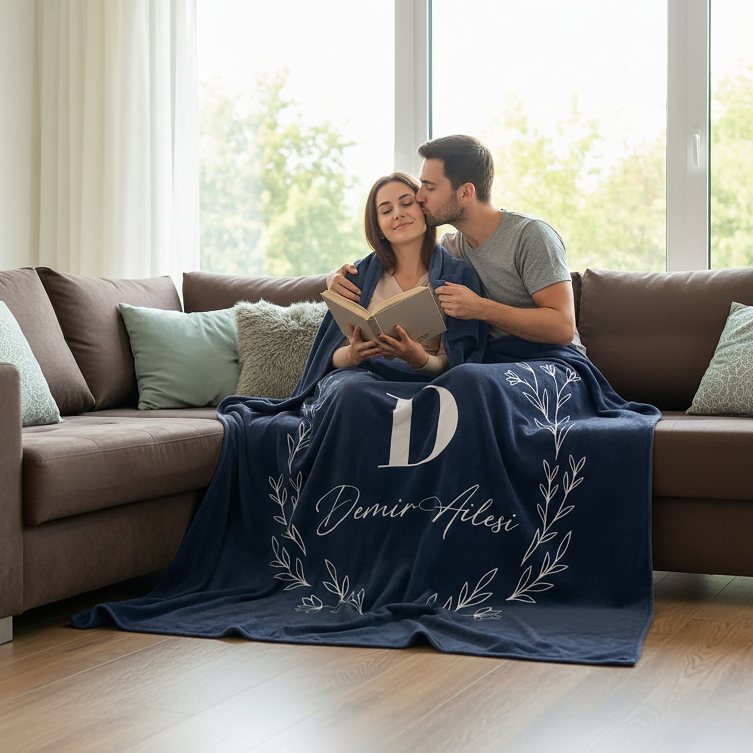 İsim ve Tarihli Çift Battaniyesi