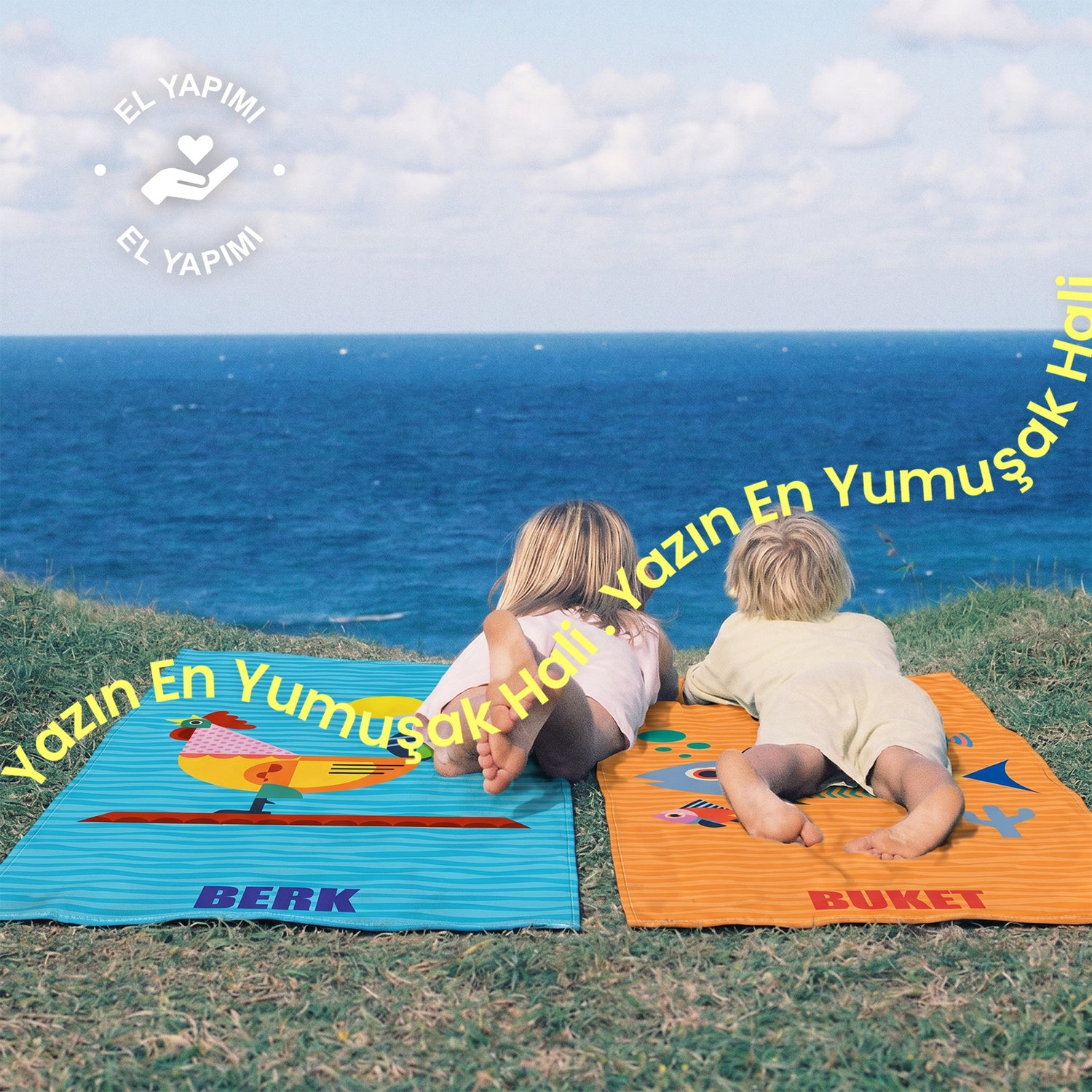 Kişiye Özel "Fauna Pop"Serisi Plaj Havlusu - Bonibom Özel Koleksiyonu