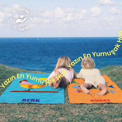 Kişiye Özel "Fauna Pop"Serisi Plaj Havlusu - Bonibom Özel Koleksiyonu
