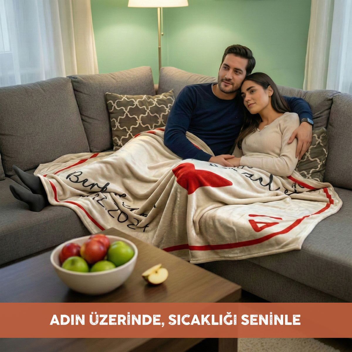 Bonibom Kişiye Özel Sevgili Battaniyesi – As Kartı Tasarımı