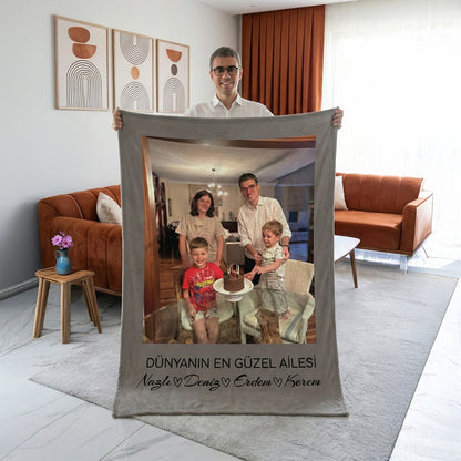 Bonibom Kişiye Özel Fotoğraf Kolajlı Battaniye
