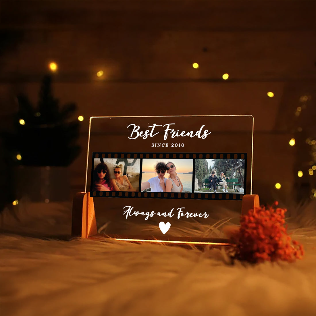 KİŞİYE ÖZEL &quot;BEST FRIENDS&quot; LED AKRİLİK LAMBA