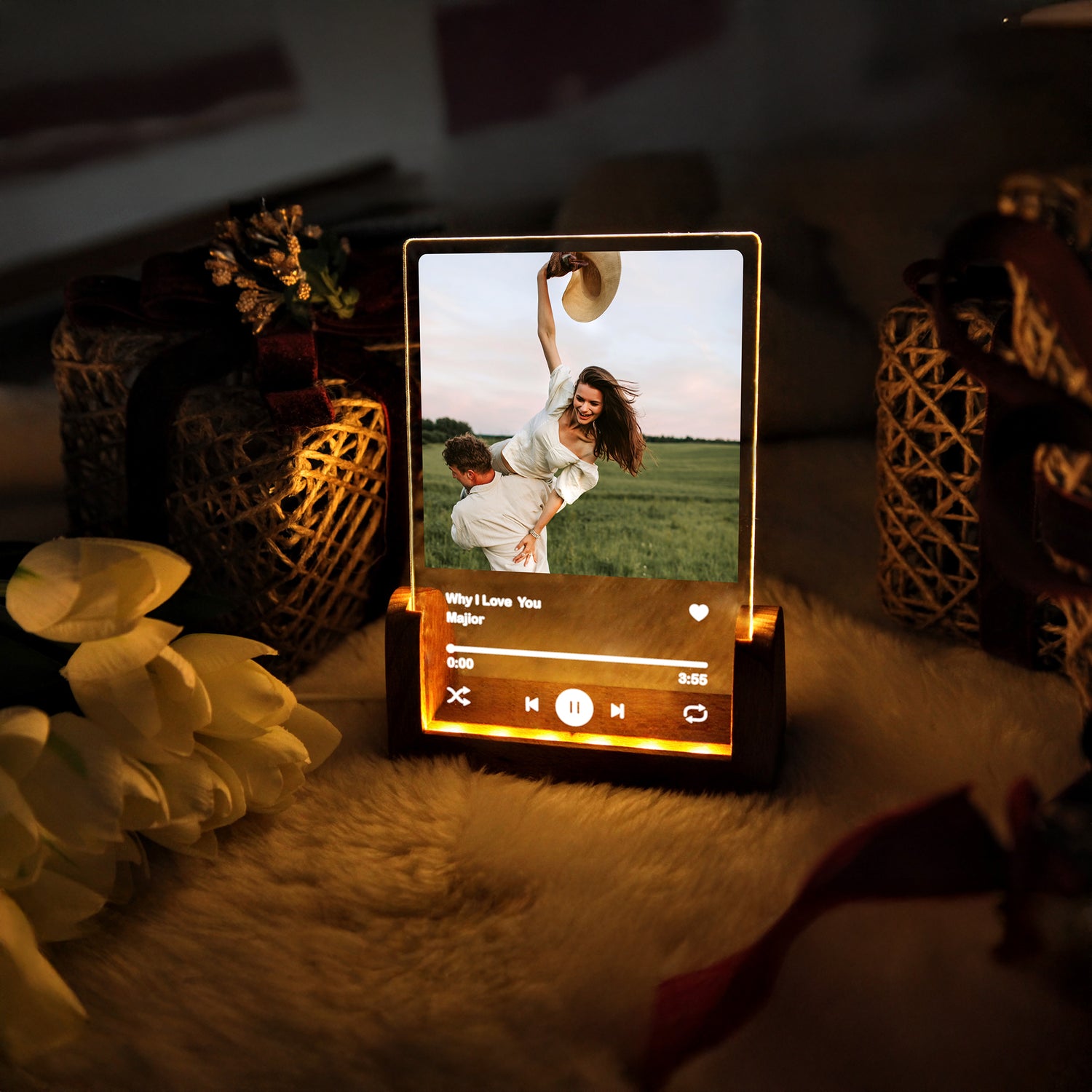 KİŞİYE ÖZEL FOTOĞRAFLI MÜZİK TEMALI LED GECE LAMBASI