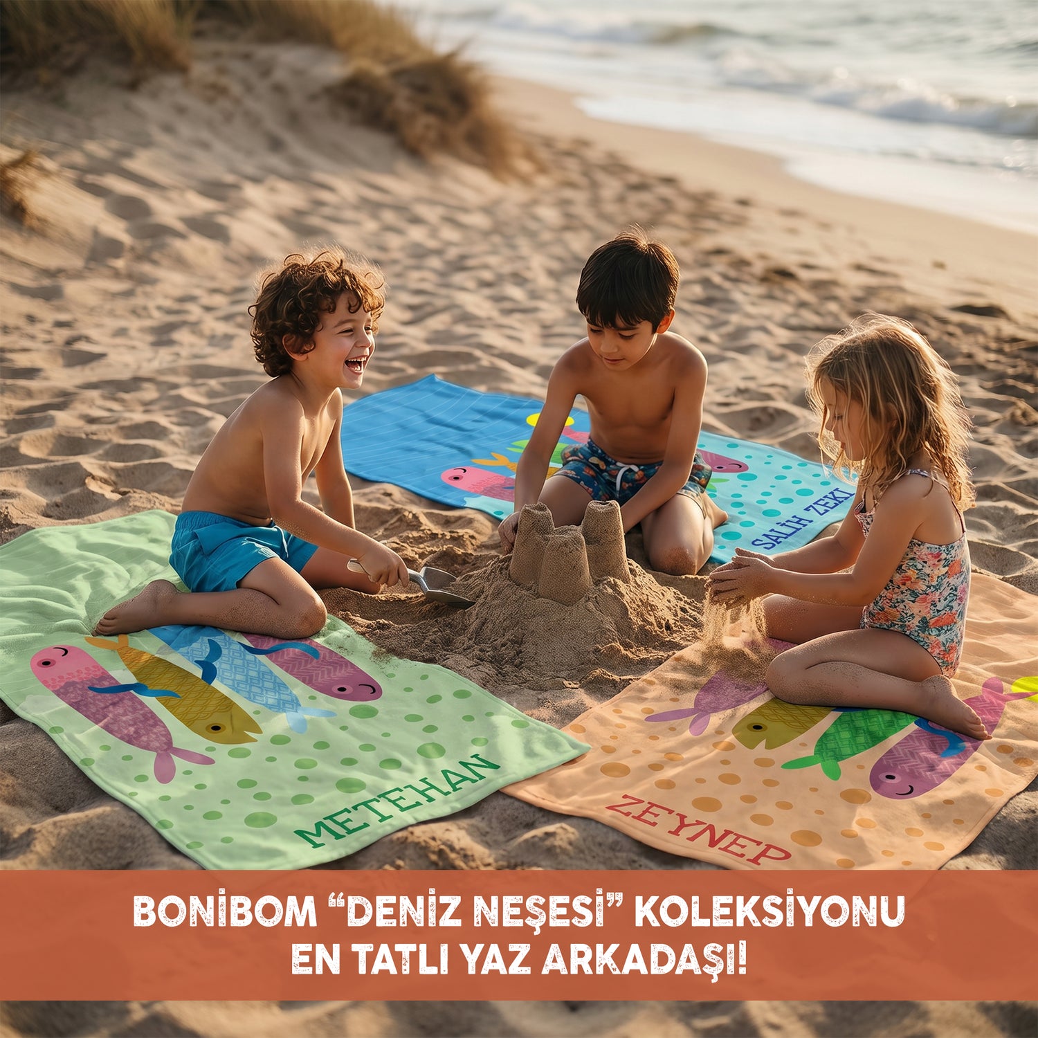 Kişiye Özel "Deniz Neşesi"Serisi Plaj Havlusu - Bonibom Özel Koleksiyonu