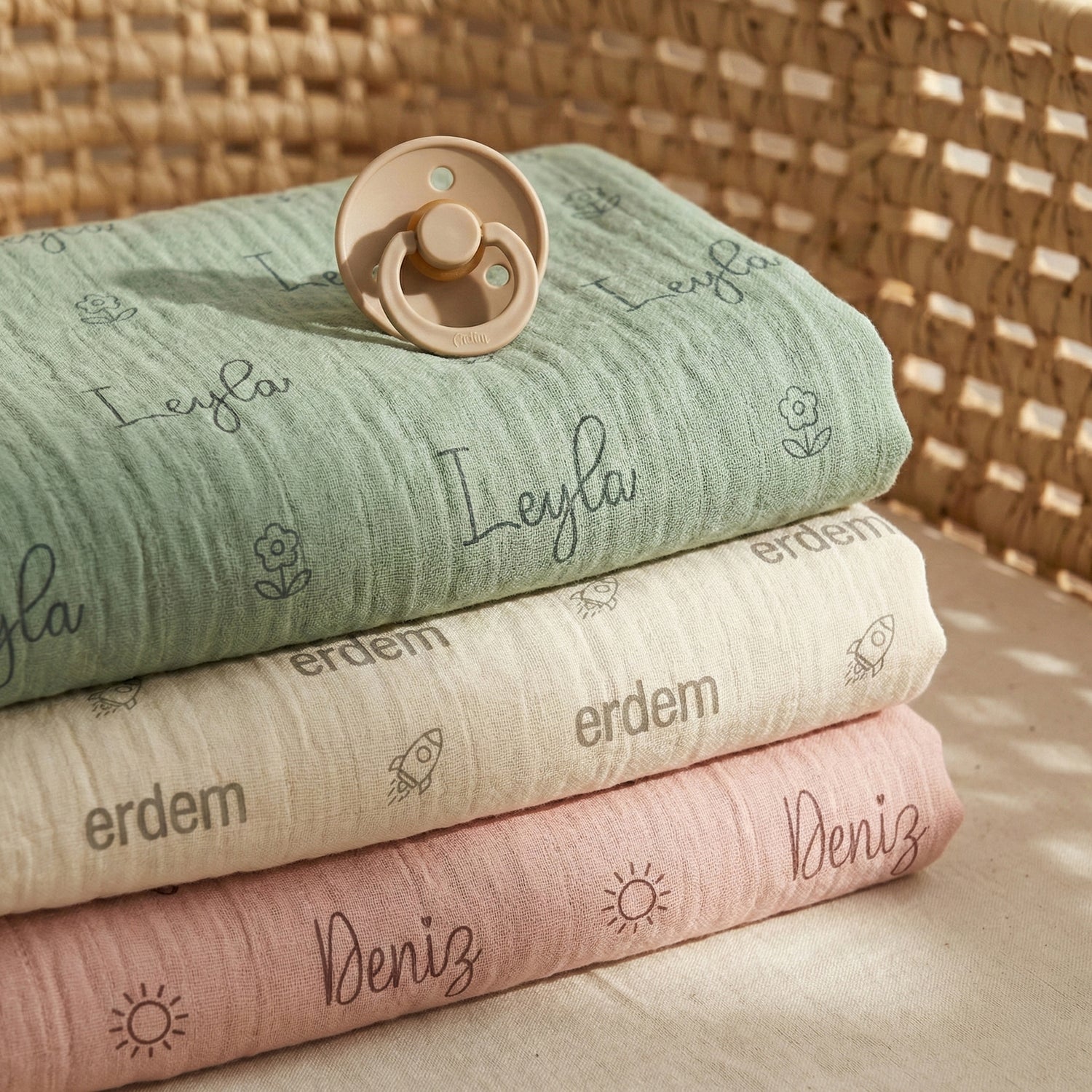 Kişiye Özel %100 Pamuk Müslin Battaniye