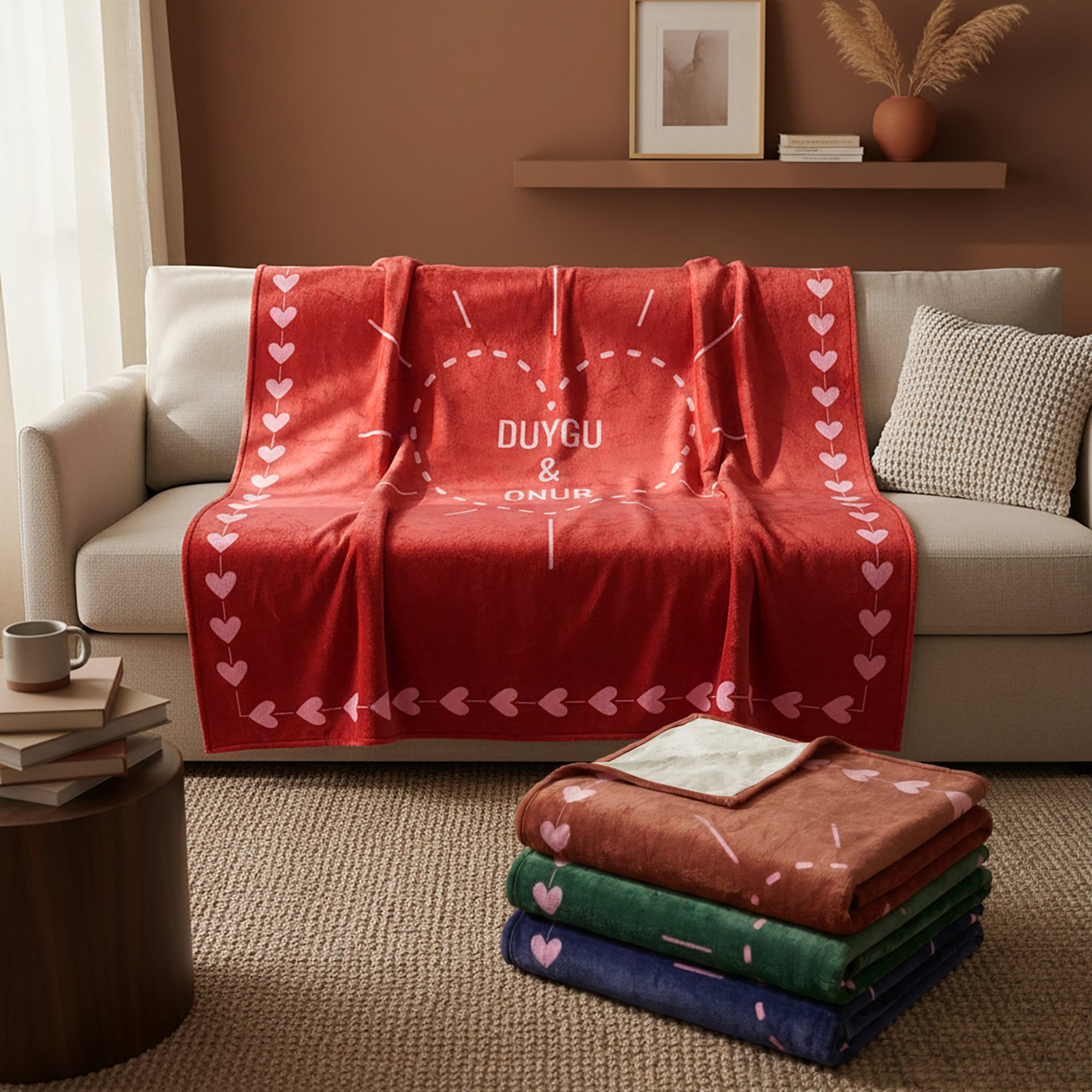 Kalpli İsimli Çift Battaniyesi