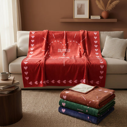 Kalpli İsimli Çift Battaniyesi