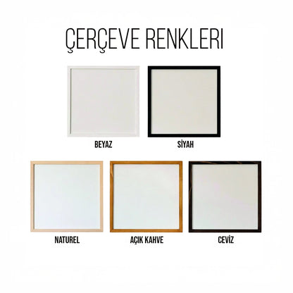 KİŞİYE ÖZEL DOĞAL AHŞAP ÇERÇEVELİ DERİ VİNİL PLAK WALLART