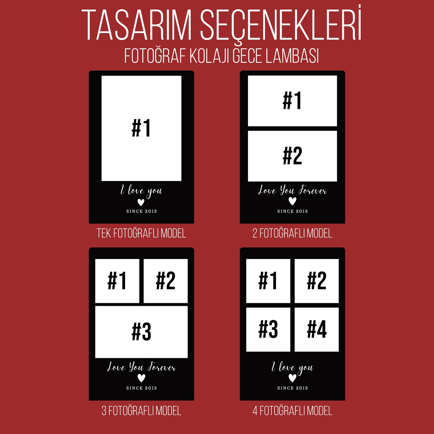 KİŞİYE ÖZEL KOLAJ FOTOĞRAFLI LED GECE LAMBASI