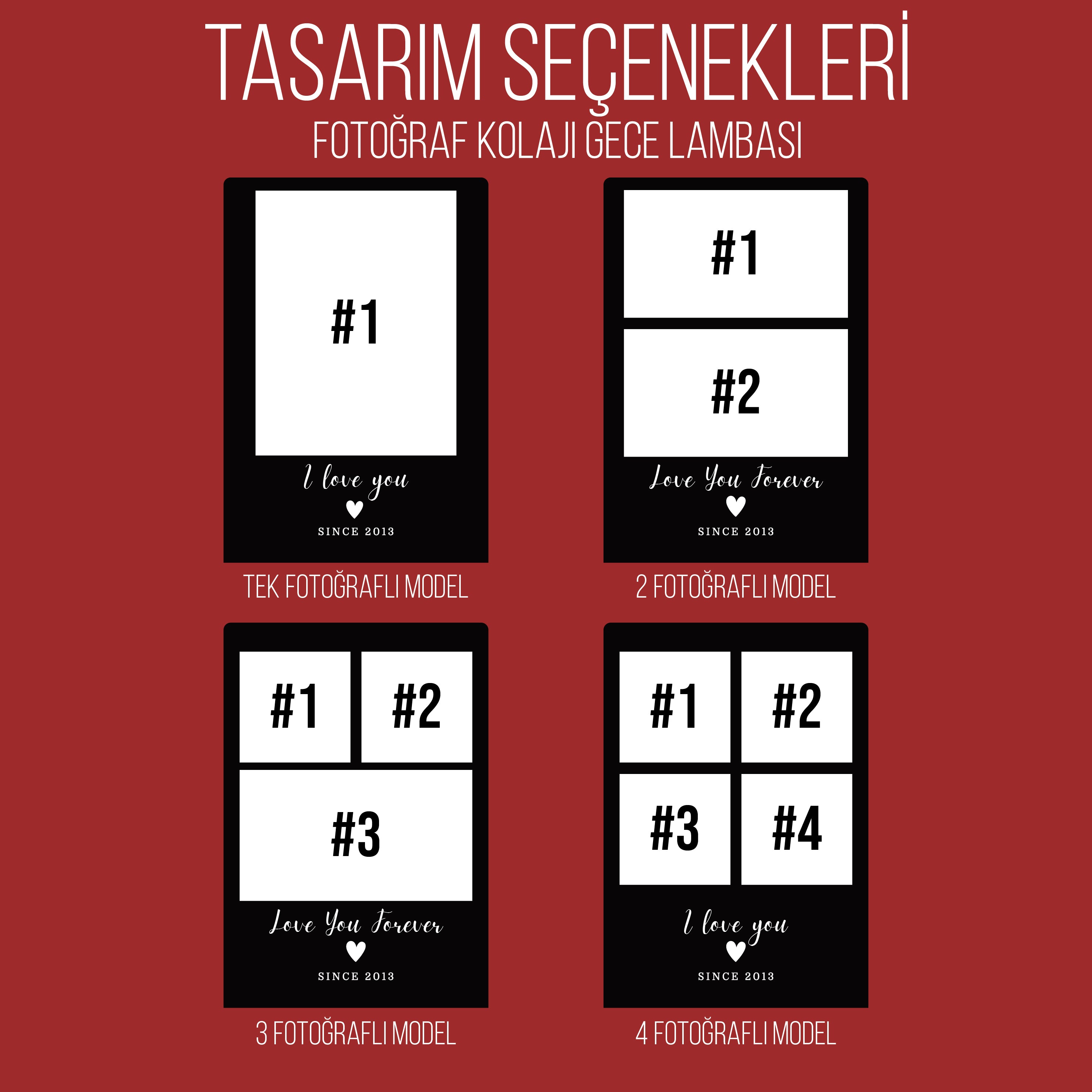 KİŞİYE ÖZEL KOLAJ FOTOĞRAFLI LED GECE LAMBASI