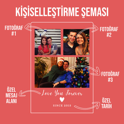 KİŞİYE ÖZEL KOLAJ FOTOĞRAFLI LED GECE LAMBASI