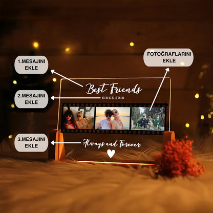 KİŞİYE ÖZEL &quot;BEST FRIENDS&quot; LED AKRİLİK LAMBA