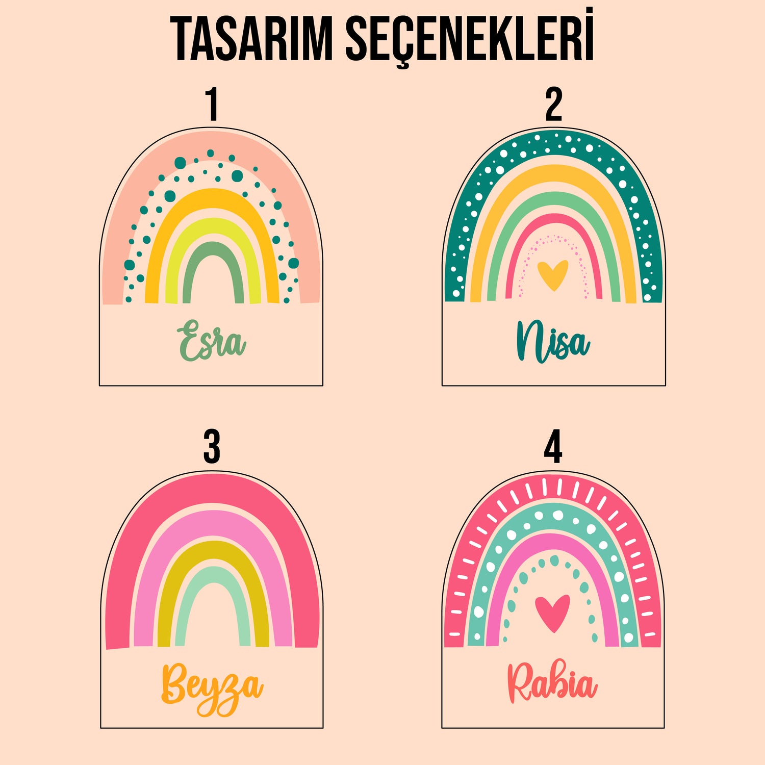 KİŞİYE ÖZEL RENKLİ GÖKKUŞAĞI TASARIMLI LED GECE LAMBASI