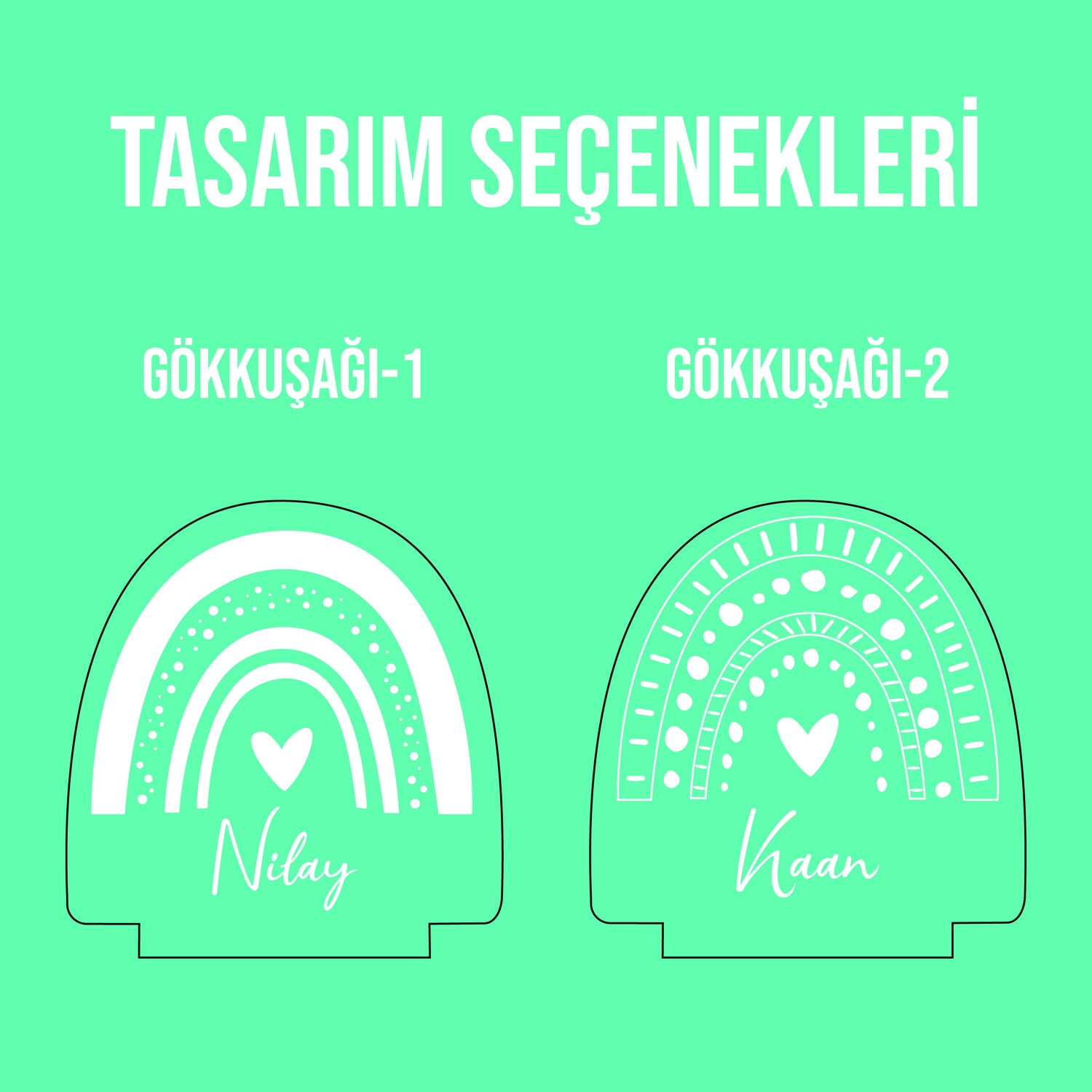 KİŞİYE ÖZEL MİNİMAL GÖKKUŞAĞI LED GECE LAMBASI