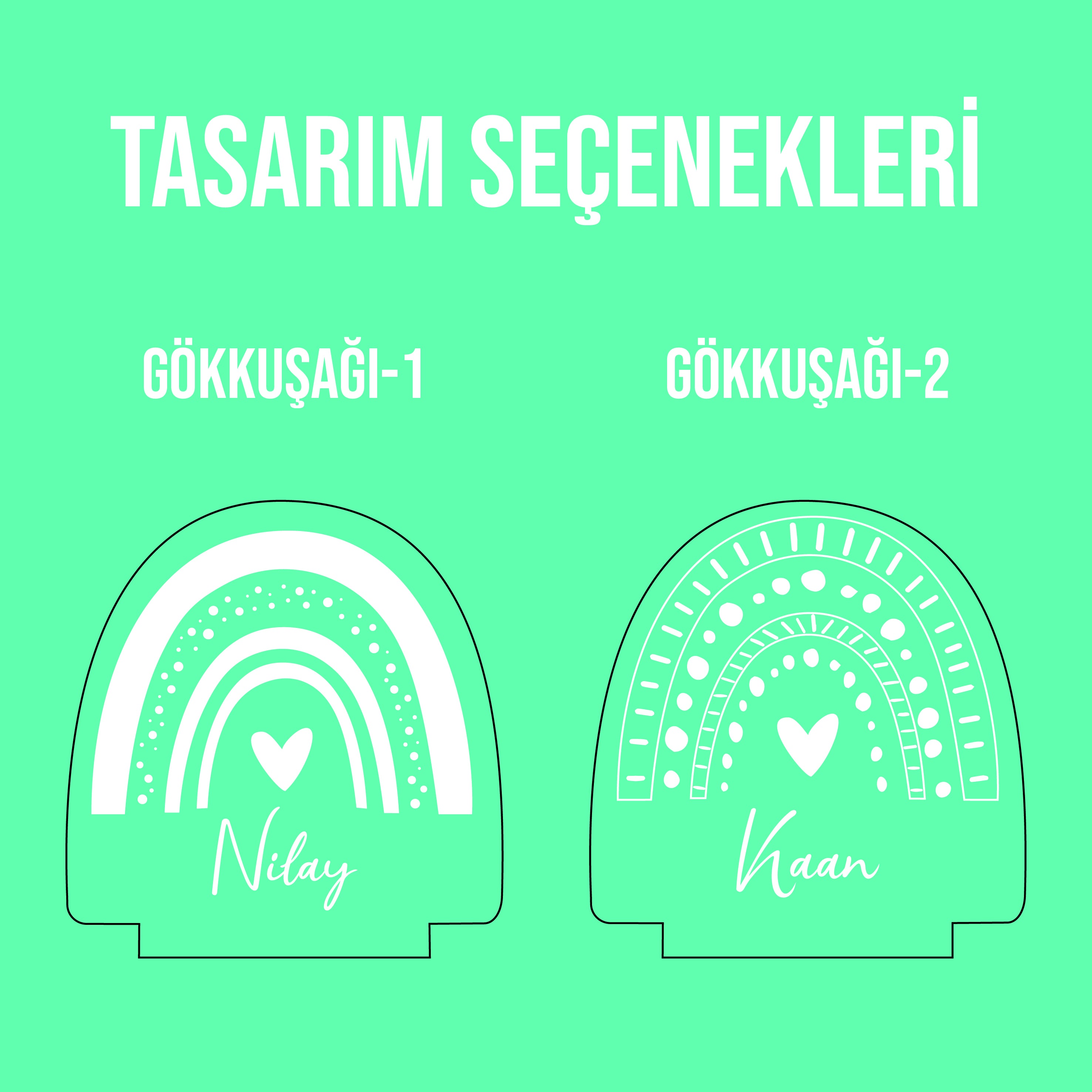 KİŞİYE ÖZEL MİNİMAL GÖKKUŞAĞI LED GECE LAMBASI