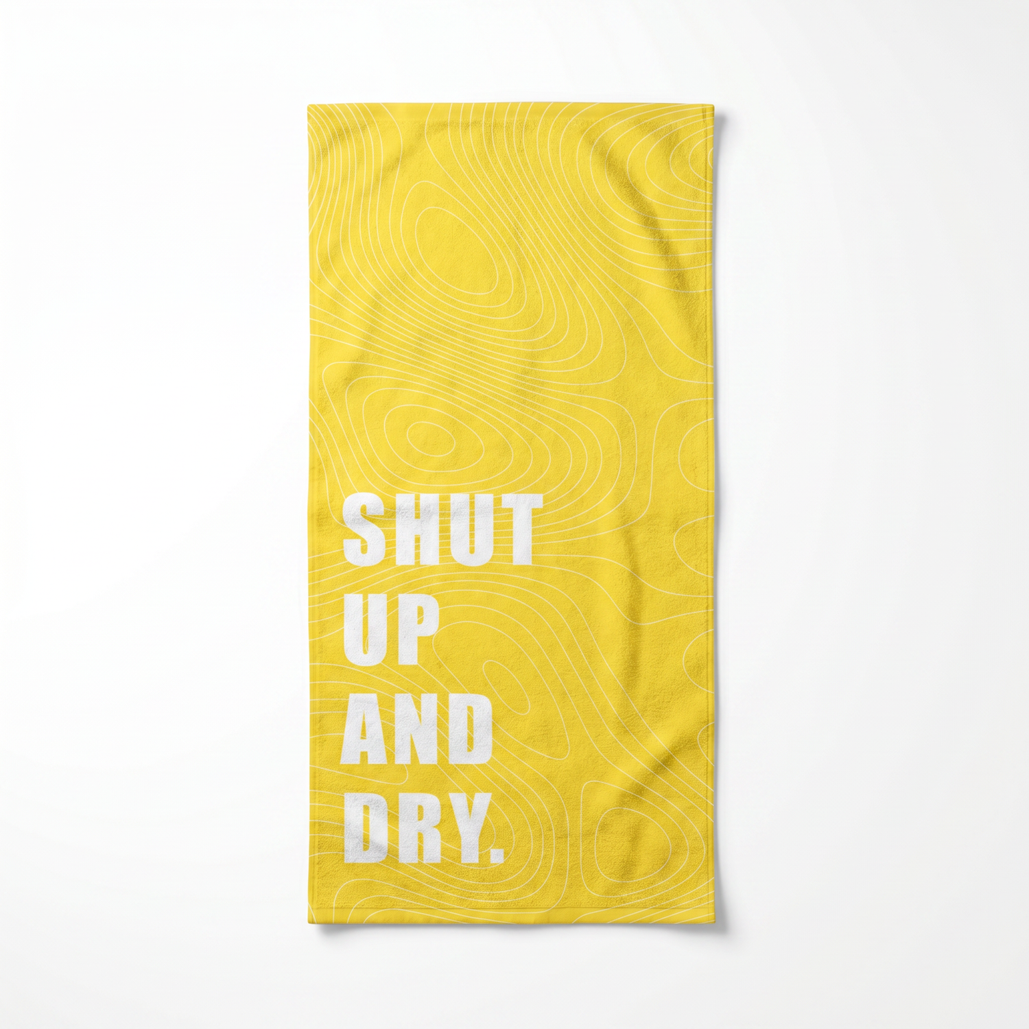 "SHUT UP AND DRY." Sloganlı Plaj Havlusu - Bonibom LOUD SUMMER Koleksiyonu